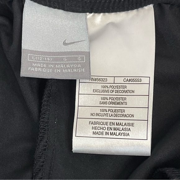 Nike Womens Warm Up Track Pants Large 12-14 Black Stripe Drawstring Pockets - Picture 10 of 16